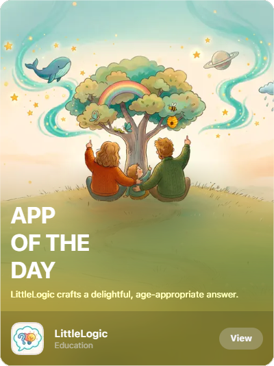 LittleLogic featured as Apple's App of the Day on the App Store.